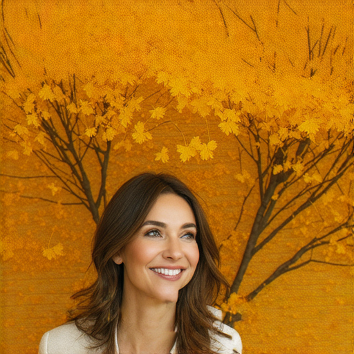 一名外籍英文教師在教室內指導學生，周圍裝飾著銀杏葉，學生專注聆聽，展現出流利表達的魅力，強調學習英文的重要性以及銀杏文化的美學。