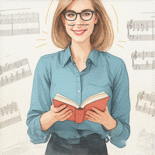 用歌詞學英文的外籍老師一對一教學場景，老師與學生互動積極，背景展示音樂元素，展現學習英語的樂趣與效果，吸引學員體驗課程。