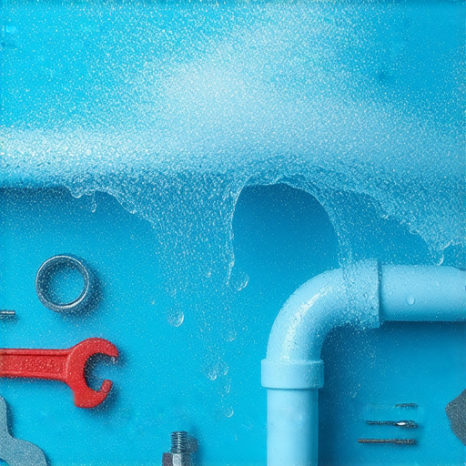 水管爆裂的情況，展示損壞的水管與水流四散，背景有緊急處理工具，標題醒目，傳達解決水管問題的秘訣，讓麻煩瞬間消失，吸引讀者點擊了解。