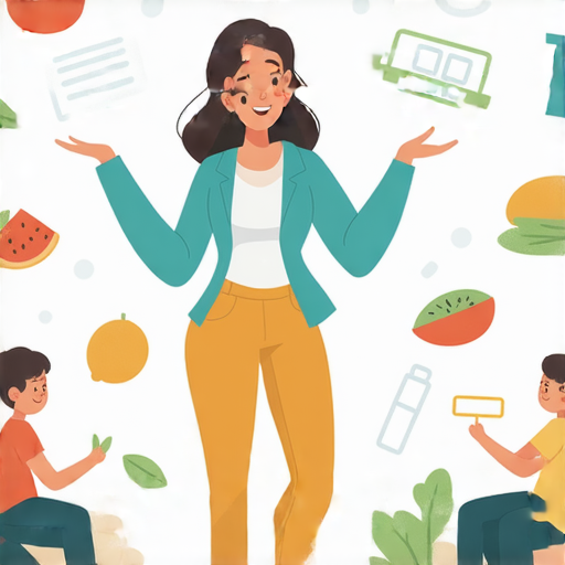 揭開體脂肪秘密的圖片，外籍老師指導學生學習英文，探索健康與健身的世界，背景是運動器材和健康食品，強調英語學習與健康生活的結合。