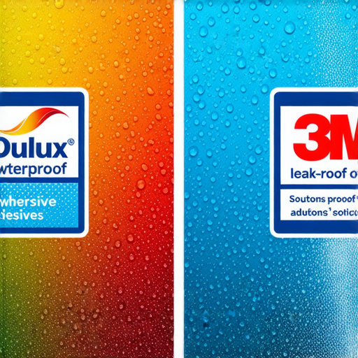多樂士防水膠與3M防漏工程的對比圖片，展示產品特性、應用場景及防水效果，突顯突破防水界限的能力，讓消費者了解防漏解決方案的優勢。