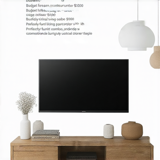 千元內超值實惠組合櫃與電視最佳搭配，展現家庭居家搭配技巧，圖片中展示樣板間的美觀設計與搬運方法，適合想打造理想居家環境的消費者。