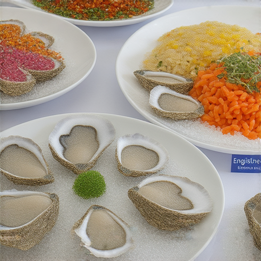 生蠔的美味展示，展現其獨特的食用方式與全球各地文化，並附上英語學習機會的標語，吸引食客與學習者的目光。