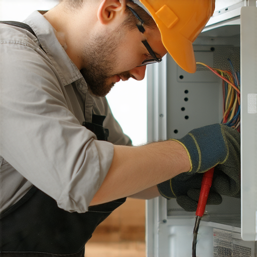 電工師傅正在維修電器，展示專業技術與工具，背景為家庭環境，維修成本低的資訊也顯示在圖片中，以引導讀者了解如何找到專業電工師傅。