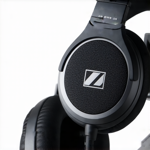 Sennheiser耳機展示，強調其卓越音質特點，令人驚艷的音樂體驗，適合各類音樂愛好者必備，展現耳機設計細節與功能，增強音樂享受。