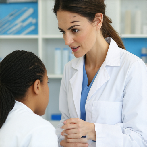 深入腦神經外科的圖片，展示外籍英文老師與學生一對一互動學習的場景，背景有腦神經外科相關資料與工具，激發探索之旅的氛圍。