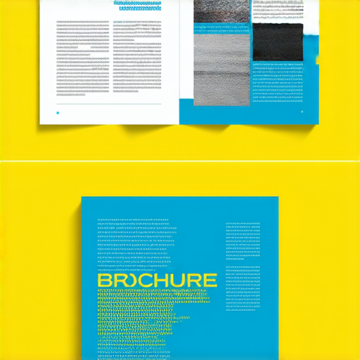 小冊子設計示範，展示吸引眼球的封面與內容布局，使用鮮豔顏色及創意排版，吸引讀者注意。關鍵字包括小冊子設計、封面、內容。