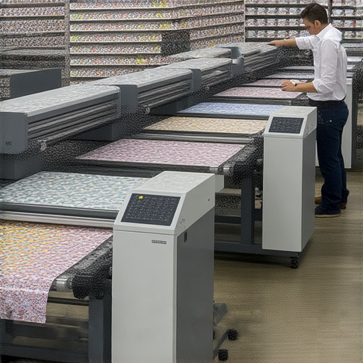 印刷店內部景觀，展示多台印刷設備，工作人員專注於創意印刷過程，吸引顧客探索印刷服務，讓創意夢想變現，促使人們即刻來訪體驗。