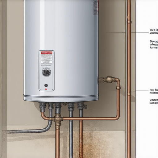 熱水爐漏水的真相大揭秘，圖中顯示潛在的漏水源與水漬，提醒家庭注意熱水爐的隱藏危機，包含檢查與維護建議。