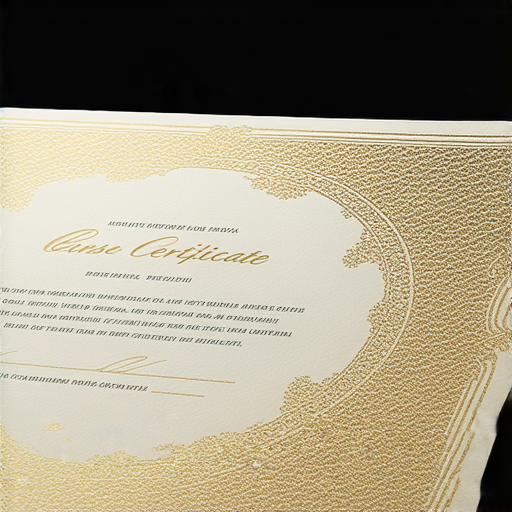 燙金印刷的證書設計，展示炫目的光澤和精緻的細節，提升證書紙的魅力，吸引目光。探索燙金效果讓證書瞬間升級，展現專業與高端。
