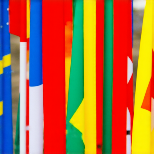 迷你旗幟展示區，五顏六色的錦旗排列整齊，突顯訂製旗幟的獨特魅力，吸引參觀者探索個性化選擇，展現獨特設計與風格。