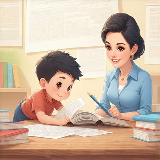 一位外籍英文老師與學生進行一對一的學習，專注於提升英文能力的互動場景，展示探索和學習的旅程，激發學生立即開啟英文提升之路。