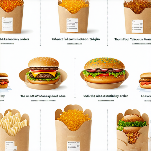 打包英文大揭秘圖片，展示多種外帶術語及用法，包含外賣包裝示例和英文標籤，讓讀者了解外帶訂單的正確溝通方式，提升餐飲外帶體驗。