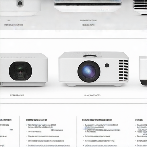 揭開投影機神秘面紗的圖片，展示多款投影機及其特點，強調選擇標準，幫助消費者了解投影機的好壞及特色，提升購買決策。