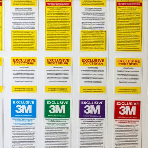 用3M材質製作的專屬貼紙展示，突出貼紙的耐用性和高品質，吸引買家探索貼紙印刷價格與推薦，展現多樣化設計和顏色選擇。