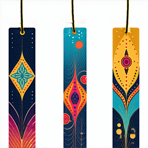 創意書簽設計的多樣風格，展示獨特的色彩和形狀，激發靈感，探索每個書簽的藝術魅力，適合所有書籍愛好者及設計師。