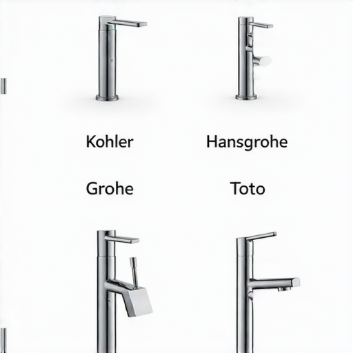 Kohler、Hansgrohe、Grohe與Toto水龍頭的比較圖，展示各款水龍頭的設計、功能與特色，揭示水龍頭界的秘密，幫助消費者選擇最好用的款式。