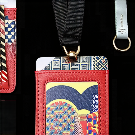 美麗的掛頸卡片套展示獨特設計，展現精緻的工藝與色彩，讓名牌更加與眾不同，適合各種場合使用，提升整體造型時尚感。