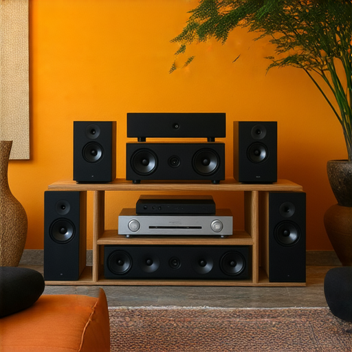 完美家庭音響系統展示圖，包含高品質家用喇叭、音響設備與音樂播放場景，帶來提升音樂體驗的視覺效果，適合音響愛好者。
