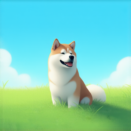 秋田犬與外籍英文老師一對一互動學習的場景，狗狗坐在草地上，老師微笑著指導學生，一同探索秋田犬的特性與魅力。