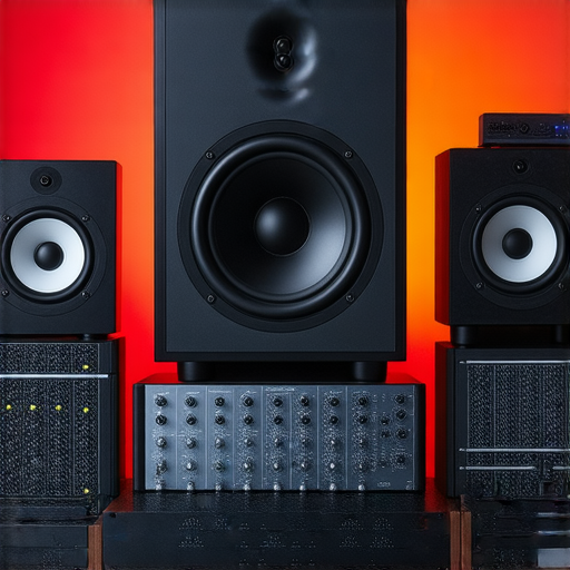 揭開音響箱的秘密，展示五種提升音樂體驗的技巧，圖片中包含音響設備、音樂配件及專業調整，強調音響效果和音質的改善。