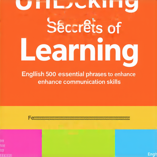 揭開英文學習的秘密，展示500句掌握技巧，提升溝通能力的封面圖片，背景色彩明亮，字體清晰，吸引學習者的注意，鼓勵探索英文學習的潛力與魅力。