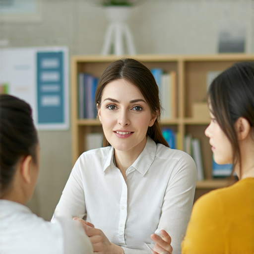 一位經理與外籍老師進行一對一的英文教學，專注交流中，提升管理能力的氛圍，背景展示英語學習環境，展現個人化教學的效果，幫助經理成為更優秀的領導者。