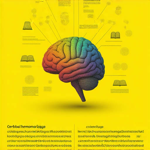 腦溢血真相大揭密的插圖，展示學習英語如何幫助解讀健康知識，並強調腦溢血的重要資訊，學習技能與健康意識之間的關聯。