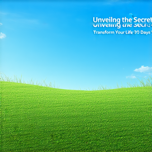 揭開這個秘密，如何在30天內逆轉人生的標題設計，背景為充滿活力的自然景色，表達希望和積極改變的理念，邀請讀者探索改變生活的潛力。