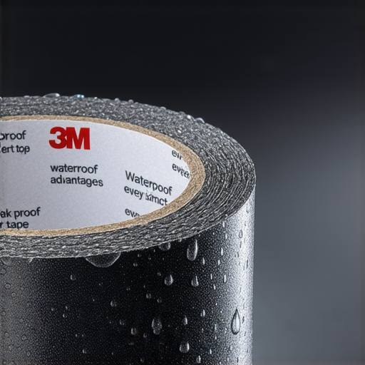 探索3M防水膠布的神奇力量，展示其無法洩漏的特性，特寫膠布的紋理細節和防水效果，強調每一寸皆可防水的優勢。