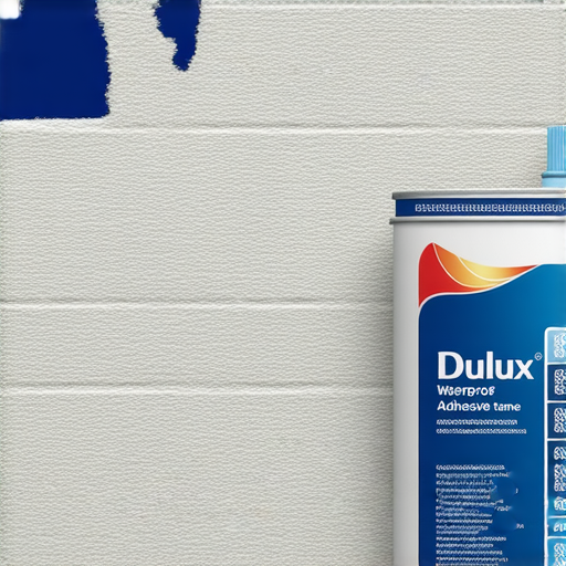 多樂士強力防水膠的產品展示，標示其價值、使用方法和使用者評價，背景為工地場景，展示產品實際應用，強調防水效果和使用方便性。