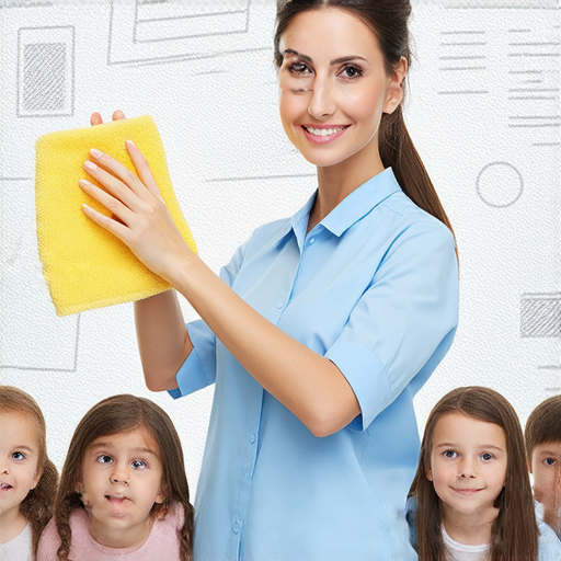 外籍老師教學服務介紹，揭開百潔布使用技巧，提升日常生活英文能力，圖片中展示老師與學生互動學習，輔助教學材料及百潔布示範，增進實用英語技巧。