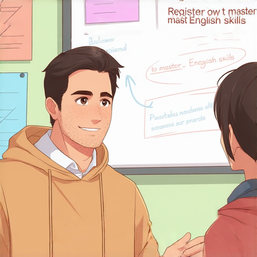 一位外籍教師與學生進行一對一英文教學，背景為教室環境，強調學習的瞬間和體驗，呼籲立即註冊掌握英文技能，時間如白駒過隙。