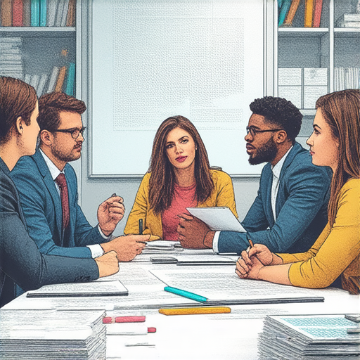 搶奪機會的成功關鍵提示與推動策略，展示一位專業人士在商務會議中積極討論，背景包含書籍與白板，象徵策略規劃與團隊合作。