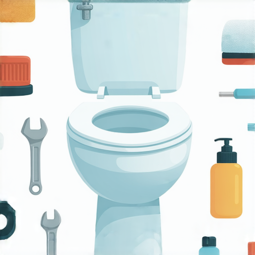 馬桶水箱漏水的情境，展示五個解決技巧，圖片中包含工具和修理步驟，幫助讀者修復漏水問題，讓浴室煥然一新，提供實用的居家維修建議。