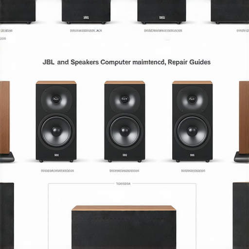 JBL喇叭與電腦喇叭型號展示及維修指南圖示，包含各款型號特徵及維修步驟，幫助使用者選擇與維護喇叭設備，提升音質體驗與延長使用壽命。