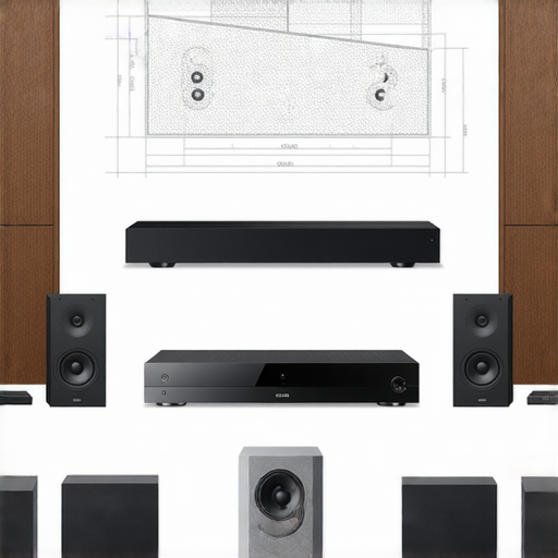 全面指南選擇最適合的5.1音響系統與家庭音響器材組合的圖片展示，包含音響設備、音響擺放示意圖及連接示範，幫助用戶了解如何搭配最佳音效體驗。