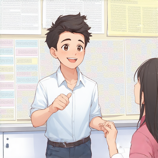 突破高中英文學習障礙的圖片，展示學生與外籍老師一對一互動，學習7000單字，激發學習興趣，提升英文能力，營造輕鬆學習氛圍。