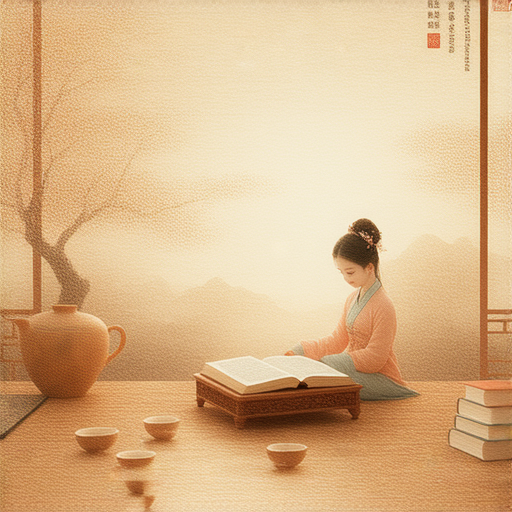 探討禮記智慧的背景圖片，展示學習者與外籍老師進行一對一英語指導，寓教於樂，啟發英語學習之旅，融合中國傳統文化與現代語言學習。