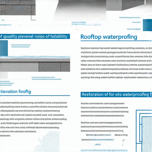 屋頂漏水防治圖示，展示多種天台防水材料與施工過程，闡述最佳工程秘訣，提升耐用性與防水效果，讓您的屋頂重獲新生。