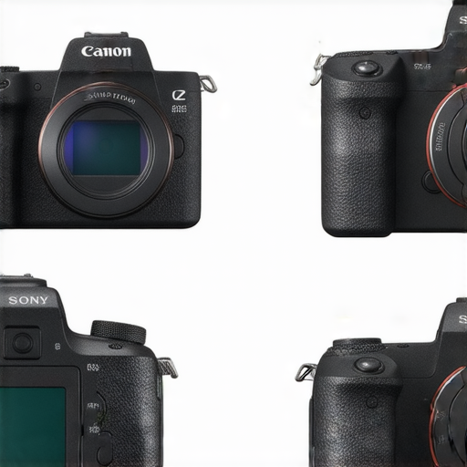 Canon與Sony相機對比圖，展示了兩品牌相機的外觀、主要功能及性能，幫助消費者選擇適合自己的攝影設備，突出特點和優勢。