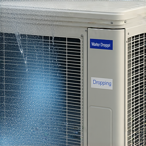 冷氣分體機滴水問題的解決方案，圖片展示冷氣機的內部構造，強調異常狀態的分析與處理，讓您驚訝於冷氣維修的細節與常見原因。