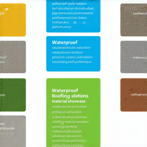 防水天台材料選擇展示圖，展示各種防水材料特點與優勢，幫助屋頂乾爽持久，提升耐用性，適合新屋或翻修的防水解決方案。