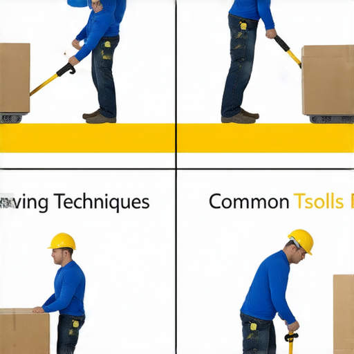 搬運東西的技巧與常見問題解析的圖片，展示正確的搬運姿勢與使用工具，強調安全搬運的注意事項，適合家庭與辦公室搬運需求的指導，幫助提高搬運效率和減少受傷風險。