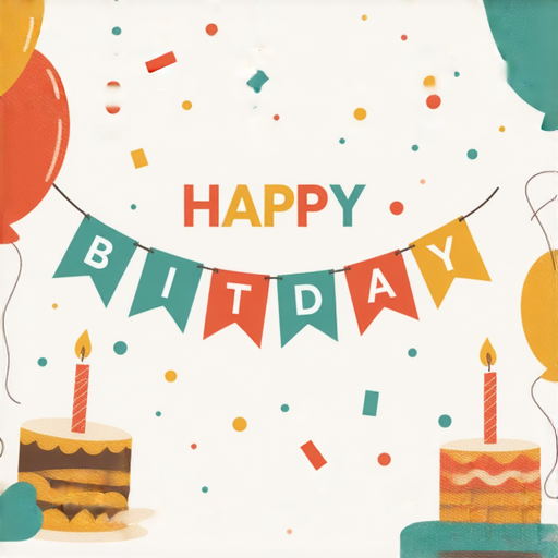 即日訂製專屬生日Banner，上面寫著祝賀語與生日圖案，色彩繽紛，適合用來打造瞬間驚喜的派對氛圍，彰顯個人特色與慶祝心情。