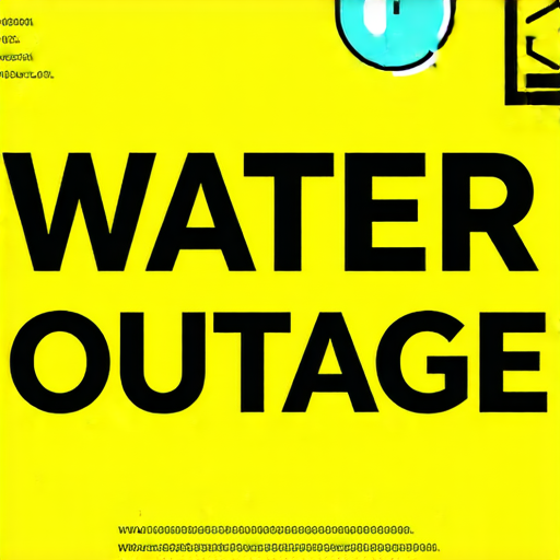 停水公告圖片，顯示復水時間意外延遲的資訊，提醒民眾注意避免生活不便。圖片中包含相關圖示與文字強調停水的影響。