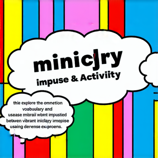 探索模仿衝動與活動之間的關聯性，展示生動的英文字彙運用，強調學習過程中情感的交互影響，適合提升語言能力及激發創意的視覺教材。