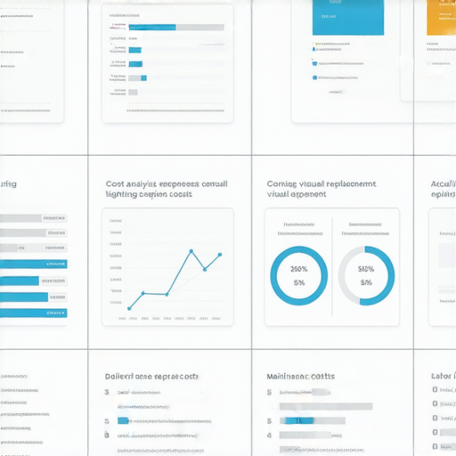 換燈成本分析圖，顯示燈具更換所需的實際支出，包含材料費、人工費及維護成本，幫助讀者輕鬆理解換燈的經濟考量。