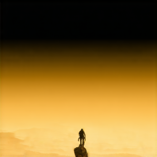 一位探索者站在山頂，眺望壯麗景色，象徵揭開神秘面紗的開始，背景中隱約顯現五個重要的生活改變元素，讓人充滿期待與好奇。