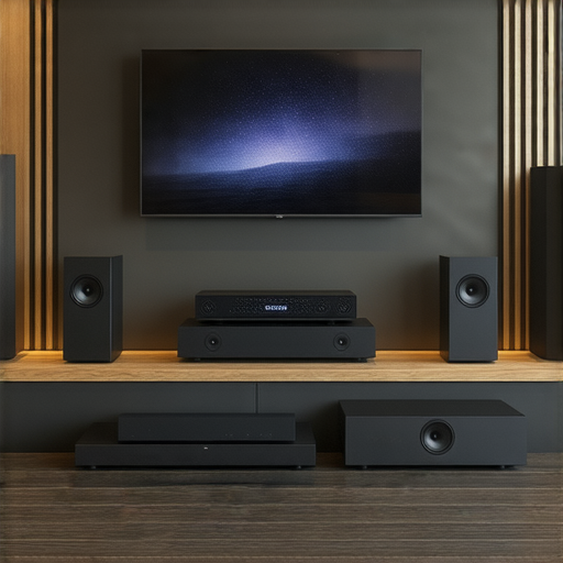 房屋PA系統的居家享受提升方案，展示基本設備配置，包含揚聲器、控制面板和音響設備，營造舒適的居家環境，讓您享受高品質音效和便利生活。